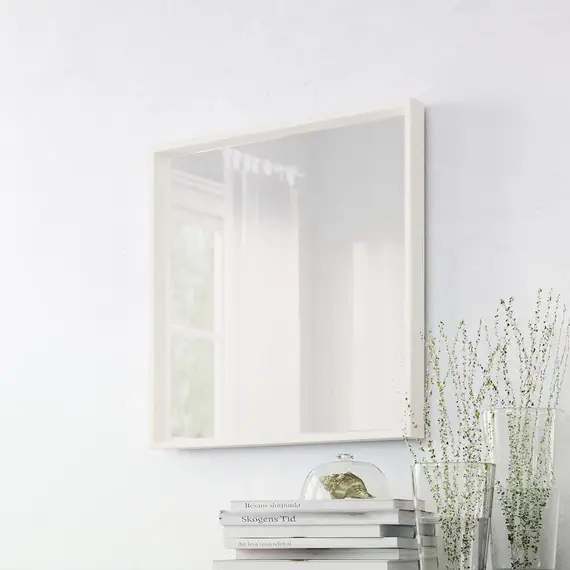 IKEA NISSEDAL Pasqyrë 65x65cm / bardhë, Ngjyra: Bardhë