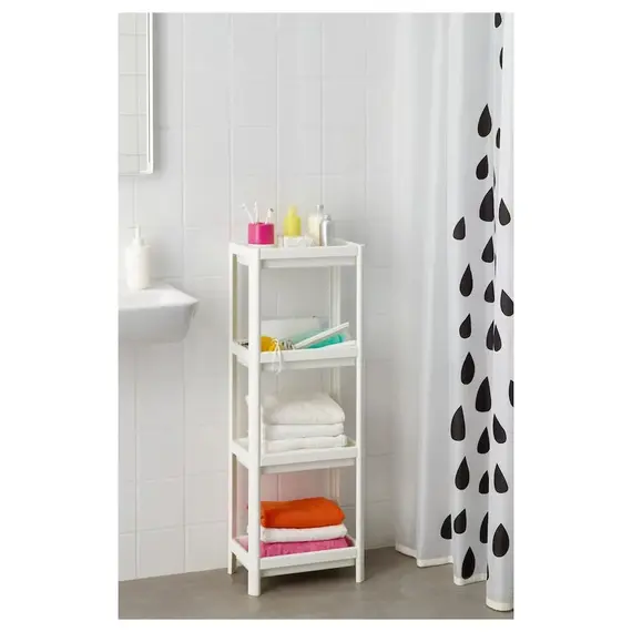 IKEA VESKEN Raft plastik, 37x23x101cm / bardhë, Ngjyra: Bardhë, 2 image