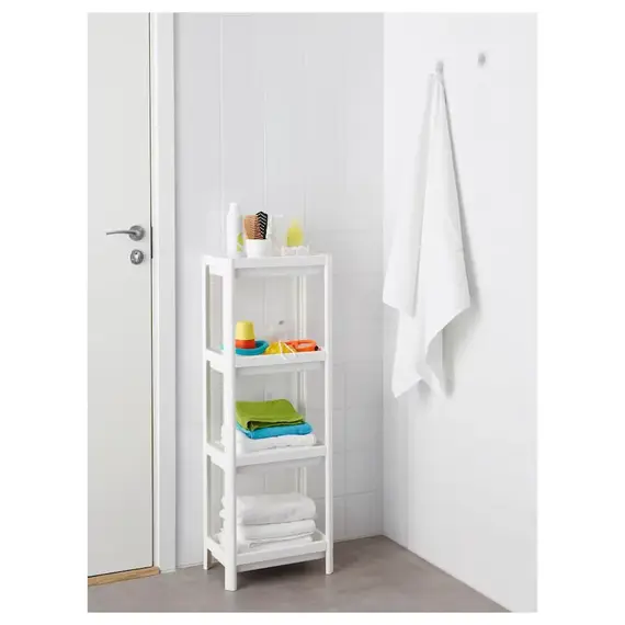 IKEA VESKEN Raft plastik, 37x23x101cm / bardhë, Ngjyra: Bardhë, 3 image
