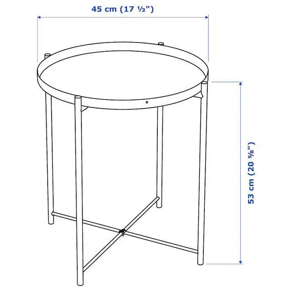 IKEA GLADOM Tavolinë 45x53cm / bardhë, Ngjyra: Bardhë, 7 image