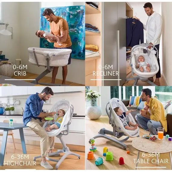 Krevat Chicco Baby Hug 4në1, hiri, Ngjyra: Hiri hapur, 9 image