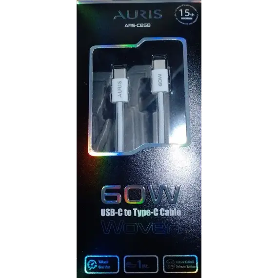 Kabëll Telefoni Auris Usb-C To Tybe -C Cable 60 W