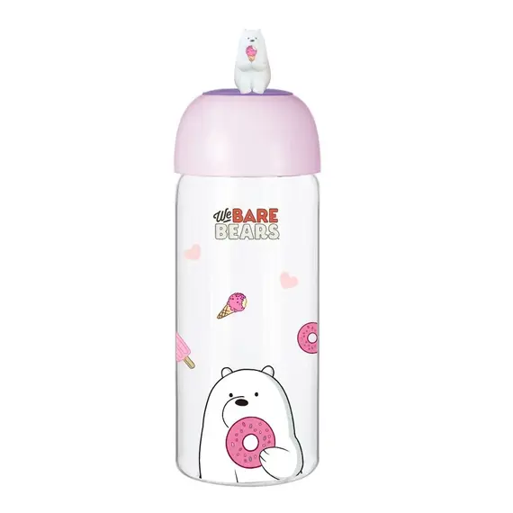 Shishe qelqi We Bare Bears 420ml IceBear, Ngjyra: Bardhë
