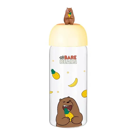 Shishe qelqi We Bare Bears 420ml Grizz, Ngjyra: Kafe