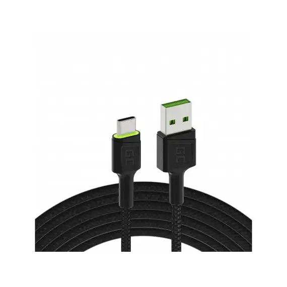 Kabëll Green Cell Usb > Usbc  Stst  1, 2M Led,  Zezë