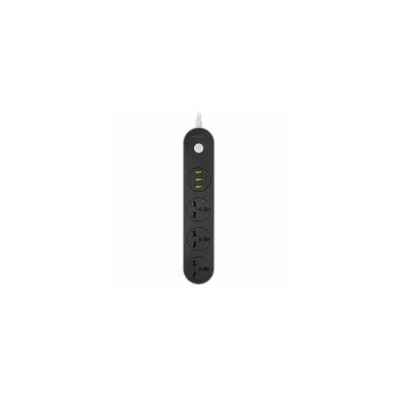 Kabëll Vazhduese Serioux 3Priza 1.6M 100-240V, 50-60Hz 2500W 3 Usb Srx Ps33B,  Zezë