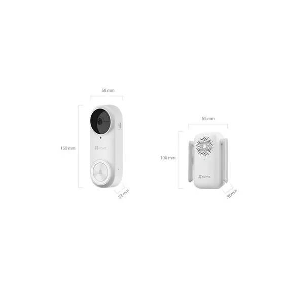 "Kamerë E Jashtme Me Wireless Ezviz DB2 2K ,  Bardhë "