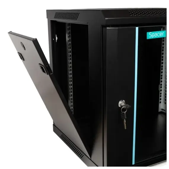 Kabinet (Rack mount) SPACER 19" 9U SPCW-9U-450-BK-03 / Black , 3 image