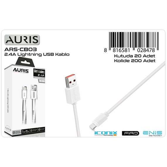Kabëll Telefoni Auris Usb Ars-Cb03 1.2A  1M