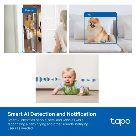 Kamerë E Brendshme Ai Home Security Wi-Fi Camera Tapo C125 , 6 image