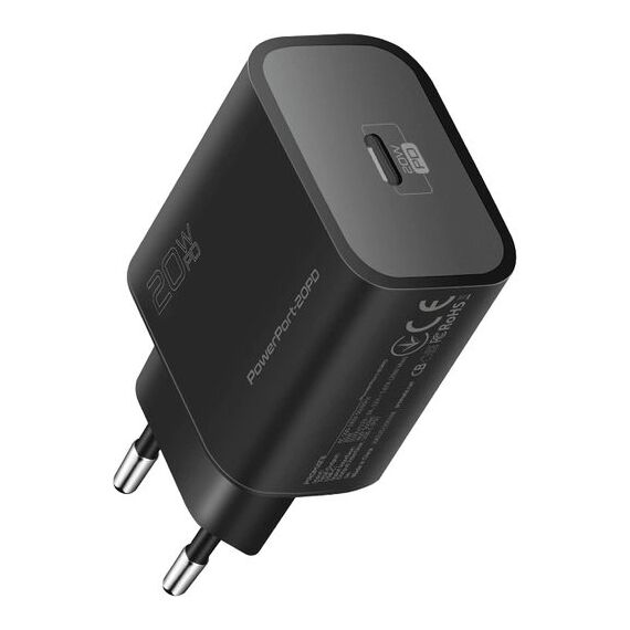 Mbushës Telefoni  Promate Powerport Porta Usb-C Zezë