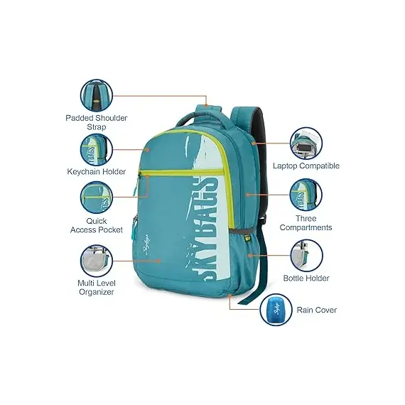 Çante strider pro 07 laptop backpack H, Teal, 3 image