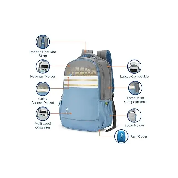 Çante Strider pro 07 laptop backpack H, Grey, 4 image