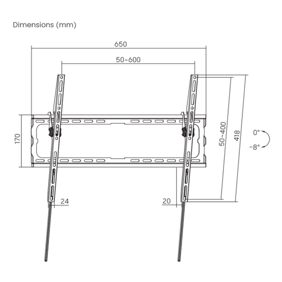 Mbajtese Statike per Televizor S-BOX 37"-80",PLB 3446T-S, 6 image