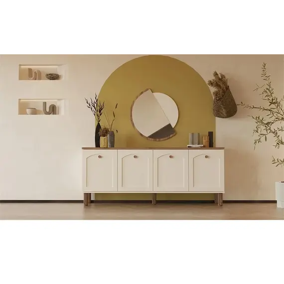 Bohem Komodë+Pasqyrë 4D - Taupe/Kafe