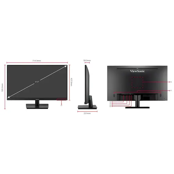 Monitor ViewSonic 32" VA3209-MH 75Hz, 5 image