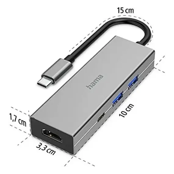 Konvertues Hama Multiport  4Në1,  2X Usb 3.2,  Hdmi Dhe Usb-C  Data ,  200107, 3 image