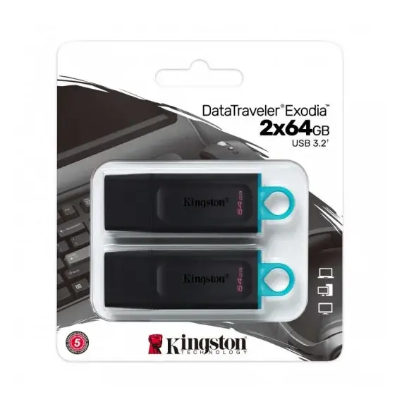 USB Kingston DataTraveler Exodia 2x 64GB 3.2 Gen 1 DTX/64GB-2P, 2 image