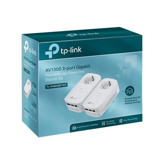 Powerline TP-LINK ,AV1200 3-PORT GIGABIT KIT TL-PA8030PKIT, 3 image
