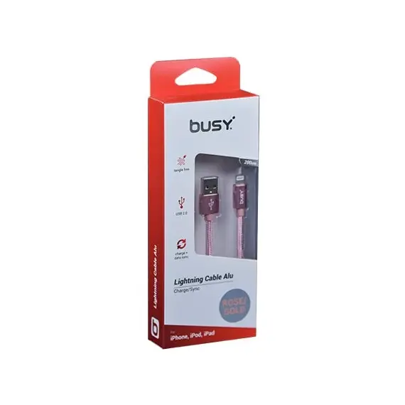 Kabëll Telefoni Busy Lehtëning Cable 2M Braided Rose, Gold