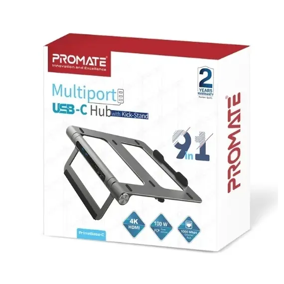 Ftohes Per Laptop Promate Primebase-C 9-Ne-1 Usb-C Me Shume Porte, 10 image
