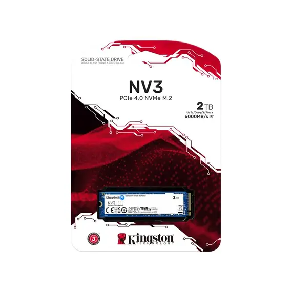 Disk i brendshem Kingston 2TB NV3 M.2 2280 PCIe 4.0 NVMe SSD SNV3S/2000G, 3 image