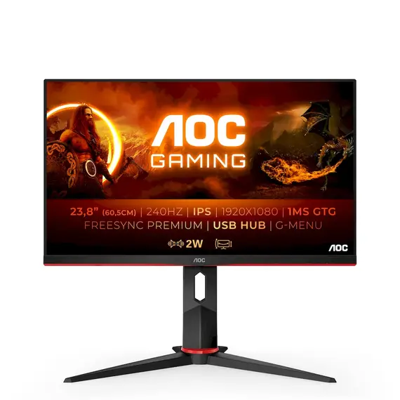 Monitor Gaming AOC 23.8" 24G2ZU/BK 240Hz