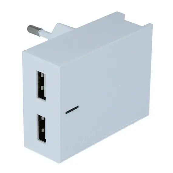 Adapter Swissten Slim for 2 Usb 3A 22074000,Bardhë