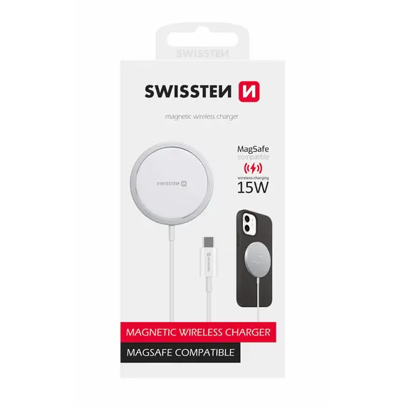Adapter Swissten Magnetic wireless 15W 22055530,Bardhe 4