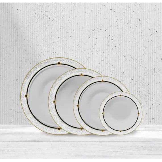 Set pjata porcelani 24copë, Ngjyra: Ari