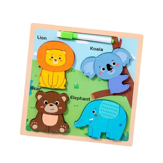 Lodër zhvillimi Puzzle kafshësh, 6 image