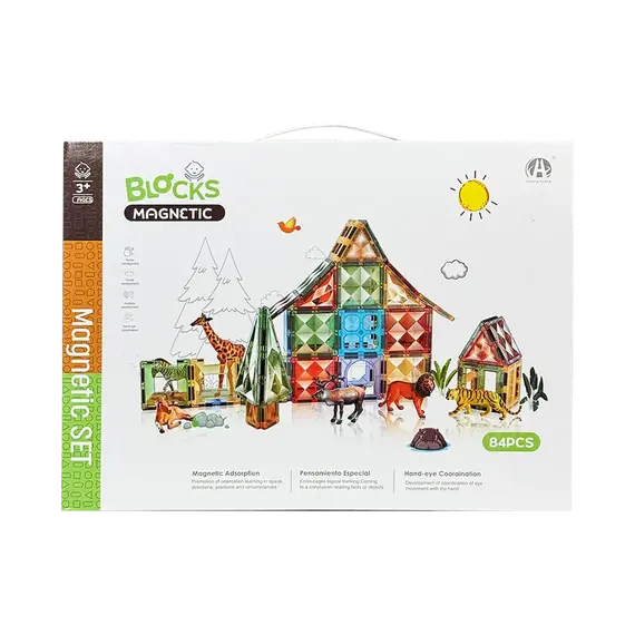 Lodër blloqe magnetike, 34 copë