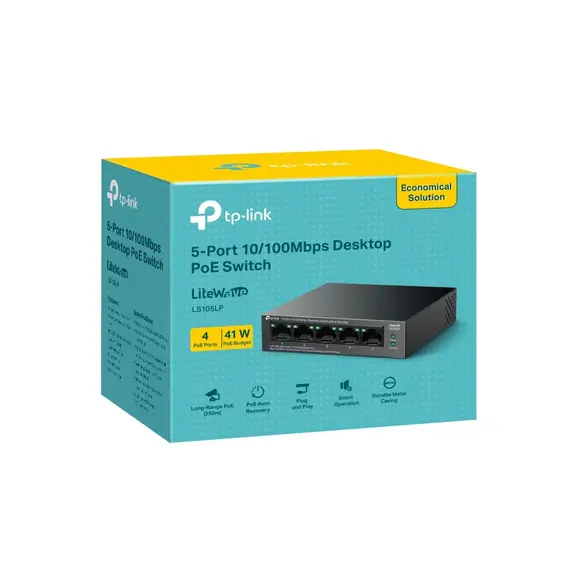 Switch Tp-link  LS105LP 9 PORT 10/100 SWITCH POE, 4 image
