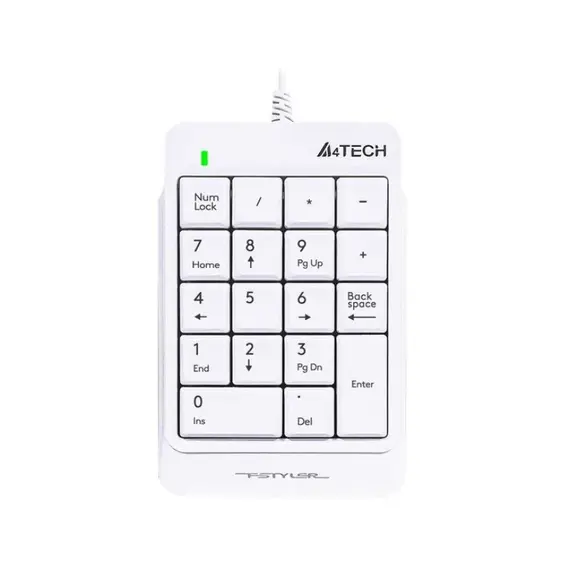 Tastierë A4 TECH FK13P FSTYLER Numeric USB ,Bardhë