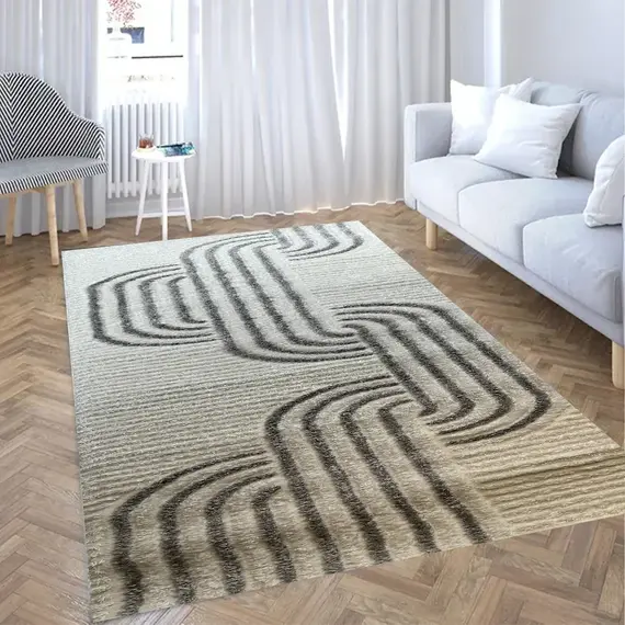 Tepih 80x150 Krem,Hiri Mbyllur Shagy