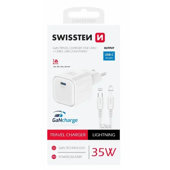 Adapter Swisten  Travel 35W+DATA CABEL 22070240,Bardhe 2