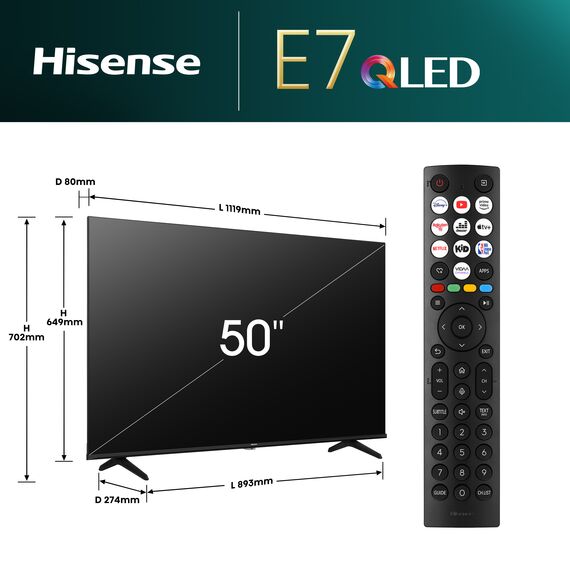 Televizor Hisense 50"50E7NQ Smart QLED 4K UHD TV 2