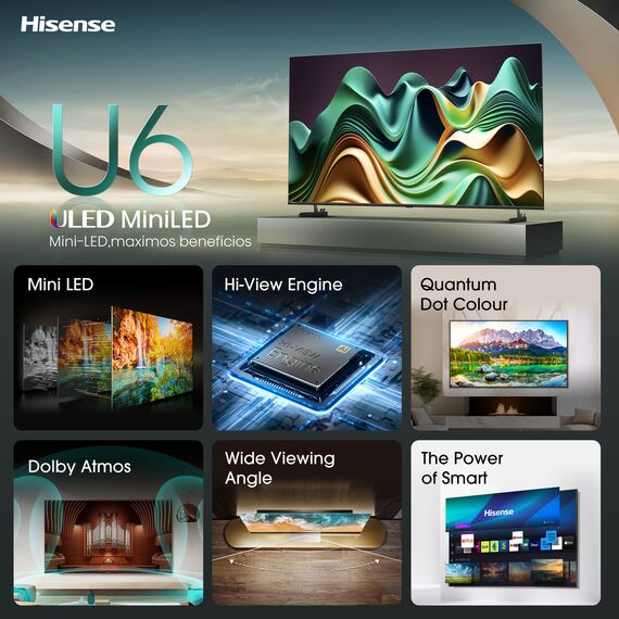 Televizor Hisense 55''55U6KQ ULED 4K UHD Smart TV, 4 image