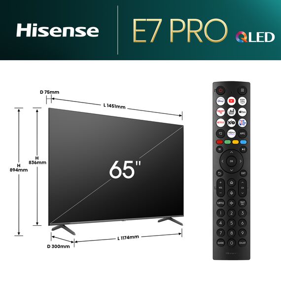 Televizor Hisense 65"65E7NQPRO QLED 4K UHD Smart TV 3