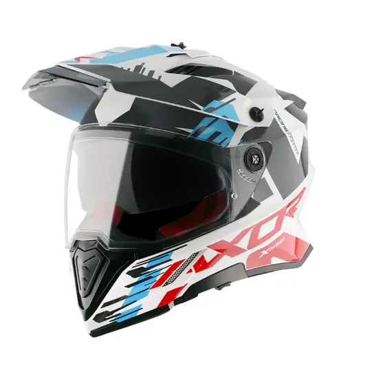 Axor X Cross Dual Visor  X1 White Red Blue, Madhësia: L, Ngjyra: Kaltërt