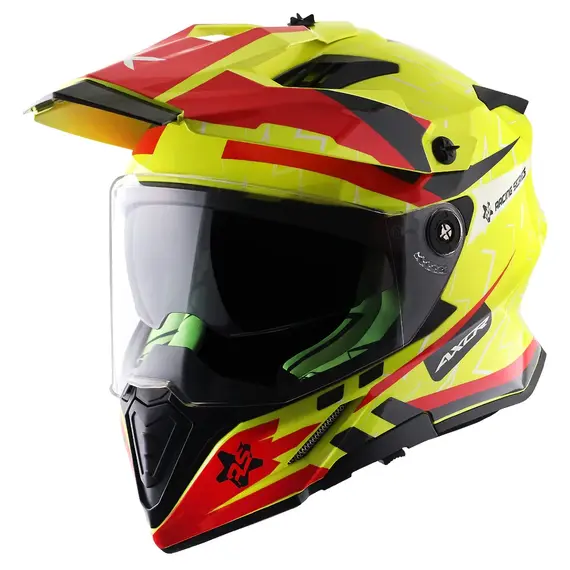 Axor X Cross Dual Visor  Flash Neon Yellow Red, Madhësia: L, Ngjyra: Verdhë