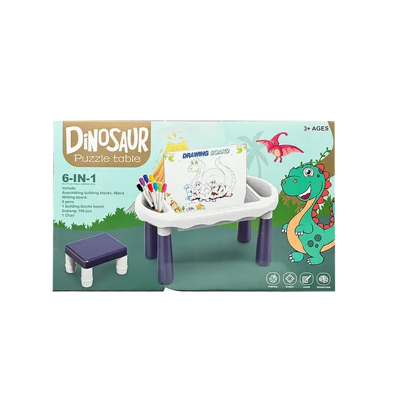 Tavolinë Puzzle Dinosaur, Ngjyra: Gjelbërt