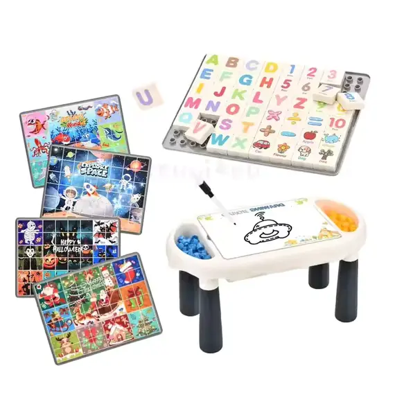Lodër zhvillimi Tavolinë & Puzzle, Ngjyra: Kaltërt, 2 image