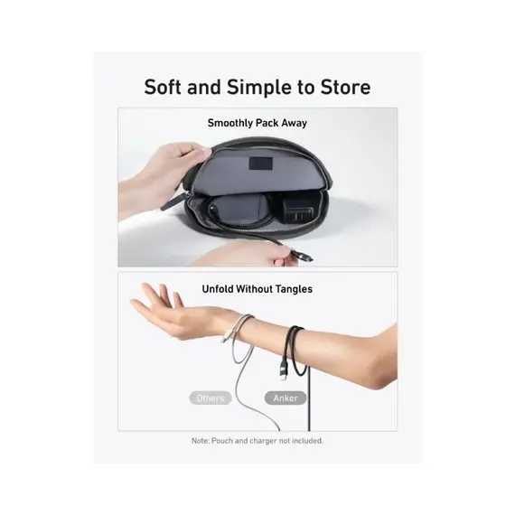 Kabell telefoni Anker USB-C to USB-C (3ft, 240W, Upcycled-Braided) Black, 9 image
