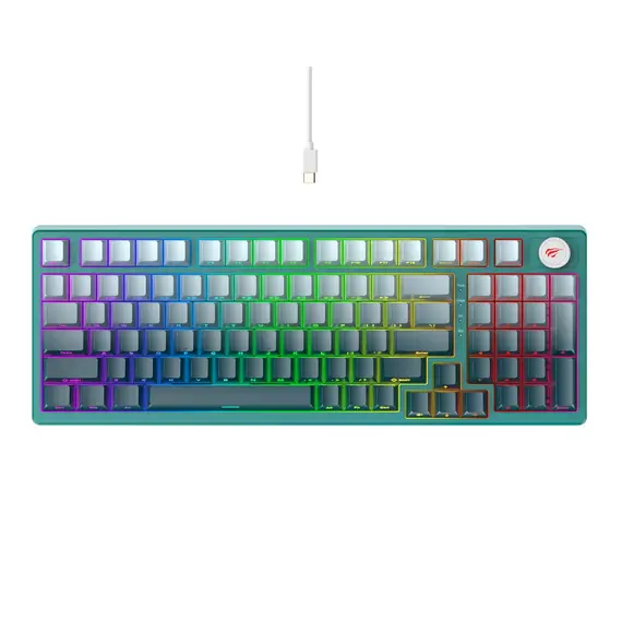 Tastiere Gaming HAVIT KB899L, bardhe/gjelbert