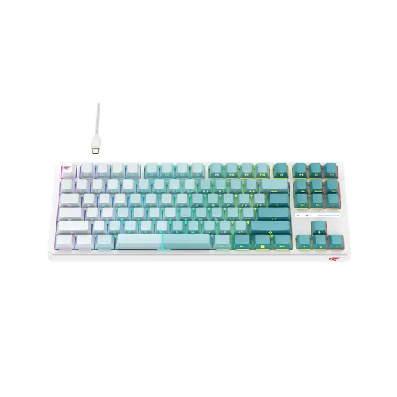 Tastiere Gaming HAVIT KB901L, bardhe/gjelbert 2