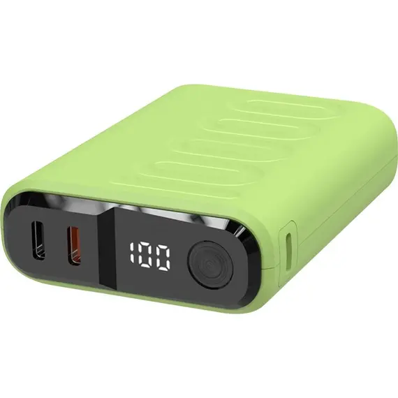 Power bank RealPower PB-10000C PD+3X Type-C, gjelb