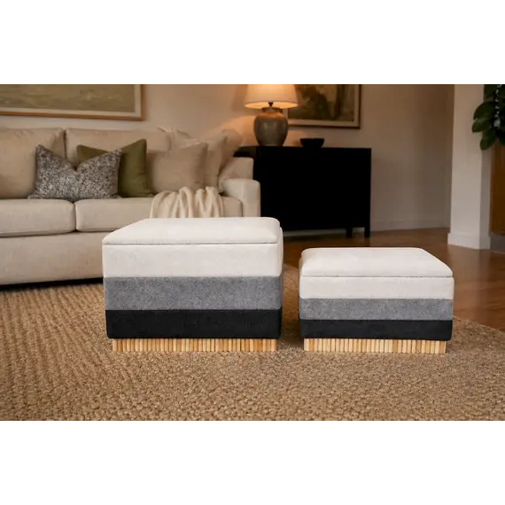 Tabure set 2pc, SR02-4445, bardhe, hiri, zeze