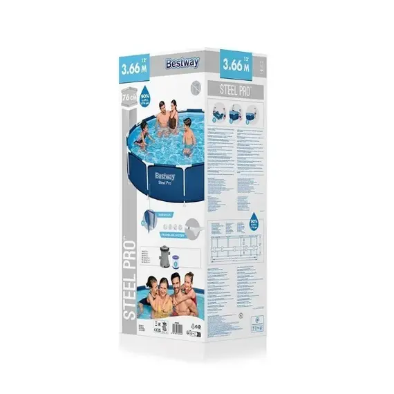 Pishine Steel Pro e rrumbullaket 366x76 cm, Bestway, 4 image