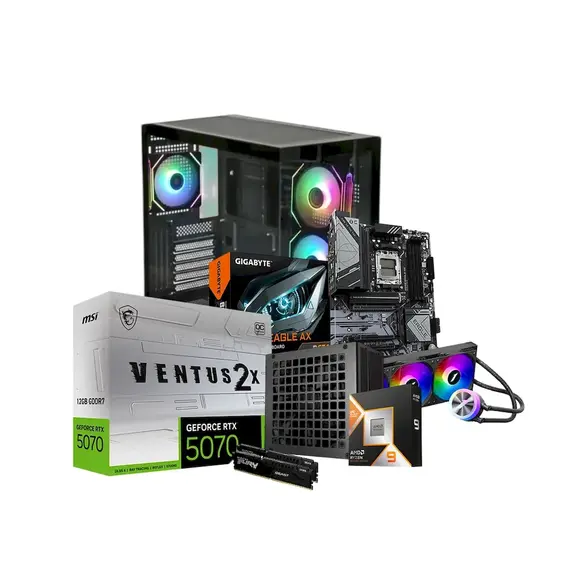 Kompjuter Gaming GNTC R7-9800X3D, RTX5070TI, 2x16GB DDR5, 1TB SSD NVME